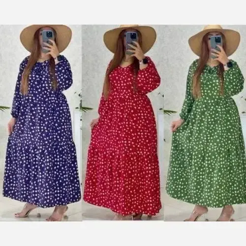 پیراهن ساحلی پفکی مرجان جنس کرپ پفکی درجه یک سایز فری مناسب 38 تا 50