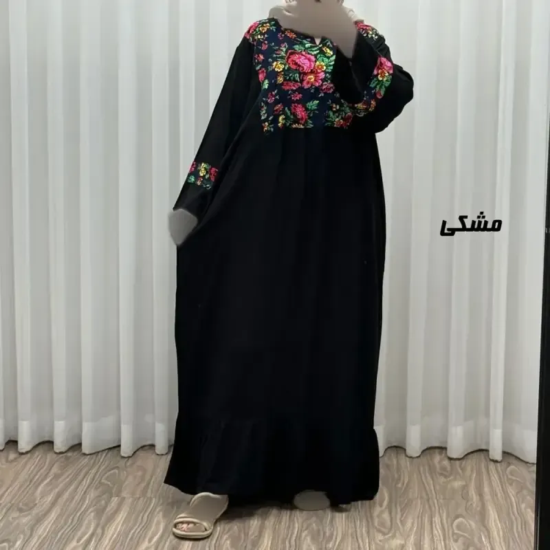 پیراهن نخی زنانه مدل پرنس پانچی فری سایز مناسب تا سایز 50
