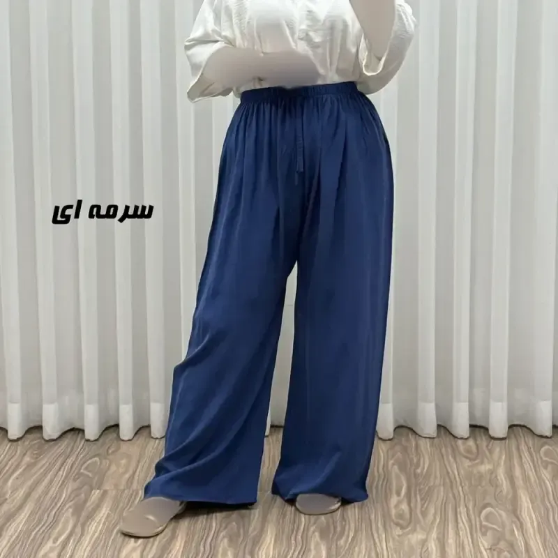 شلوار نخی زنانه راحتی فری سایز مناسب تا سایز 50 قد 107